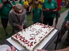2023-07-21 Nowy Tomyl, tort z okazji 50-tego OWRP Krakowianki.